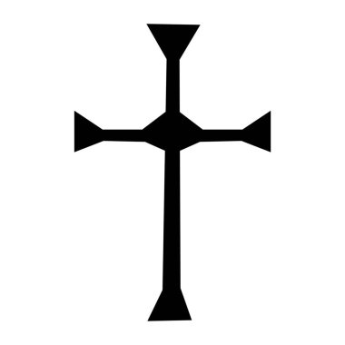 Beyaz arkaplanda Hıristiyanlığın sembolü olarak çapraz geçiş