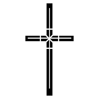Beyaz arkaplanda Hıristiyanlığın sembolü olarak çapraz geçiş
