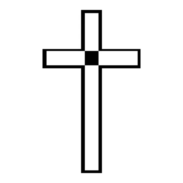Kříž Jako Symbol Křesťanství Bílém Pozadí — Stockový vektor