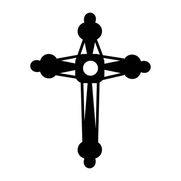 Cruz Como Símbolo Del Cristianismo Sobre Fondo Blanco — Vector de stock