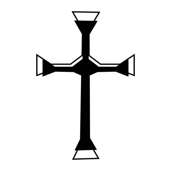 Kříž Jako Symbol Křesťanství Bílém Pozadí — Stockový vektor