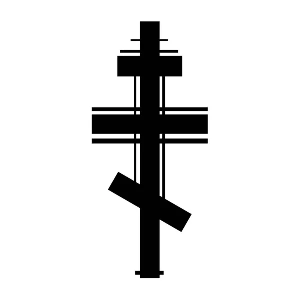 Cruz Como Símbolo Cristianismo Fundo Branco — Vetor de Stock