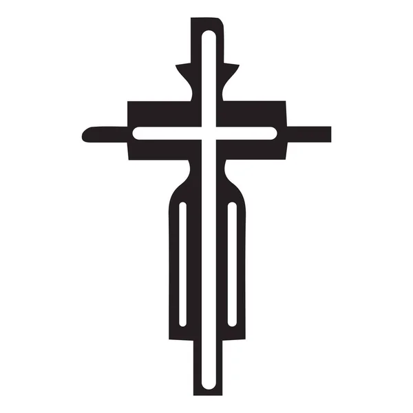 Хрест Символ Християнства Білому Тлі — стоковий вектор