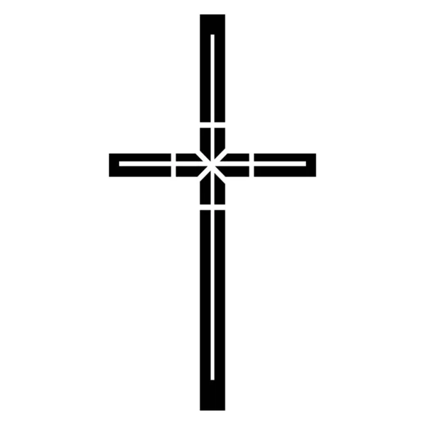 Croce Come Simbolo Del Cristianesimo Sfondo Bianco — Vettoriale Stock