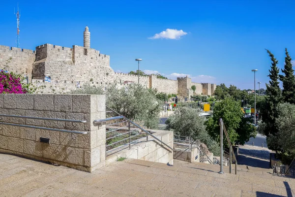 Krásný Výhled Jaffskou Bránu Jeruzalémě — Stock fotografie