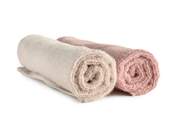 Rolled Soft Towels Isolated White Background — Stock Photo, Image