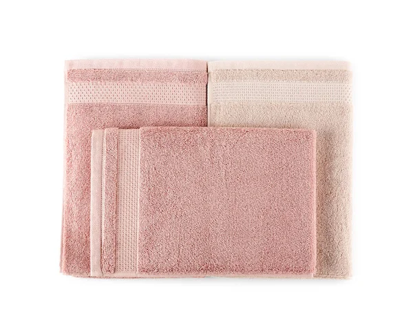 Folded Soft Towels Isolated White Background — Stock Photo, Image