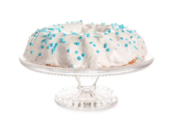 用白色背景隔离的美味复活节蛋糕作为甜点摊位 — 图库照片