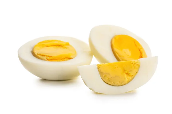 Heerlijke Gekookte Eieren Geïsoleerd Witte Achtergrond — Stockfoto