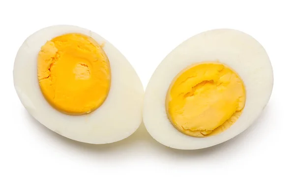 Hälften Von Köstlichen Gekochten Eiern Isoliert Auf Weißem Hintergrund — Stockfoto