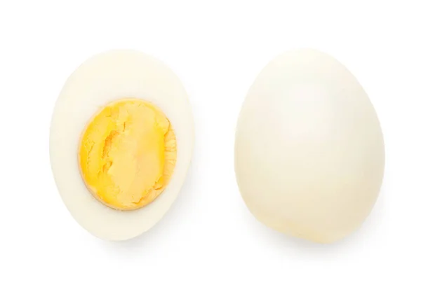 Deliciosos Huevos Cocidos Aislados Sobre Fondo Blanco —  Fotos de Stock