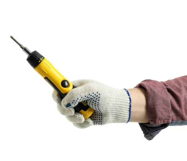 Worker Screwdriver White Background — Stock Photo, Image