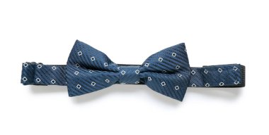 beyaz zemin üzerine mavi papyon