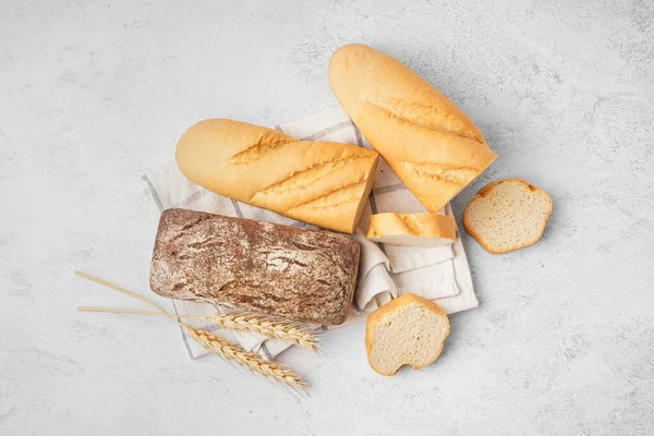 Хлеб Колосья Пшеницы Белом Фоне — стоковое фото