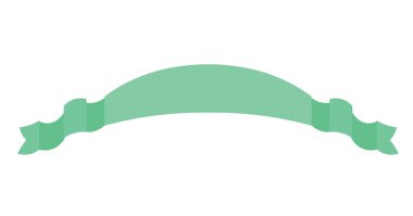 Beyaz arkaplanda boş yeşil pankart