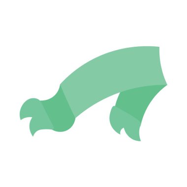 Beyaz arkaplanda boş yeşil kurdele