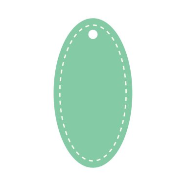 Beyaz arkaplanda boş yeşil alışveriş etiketi