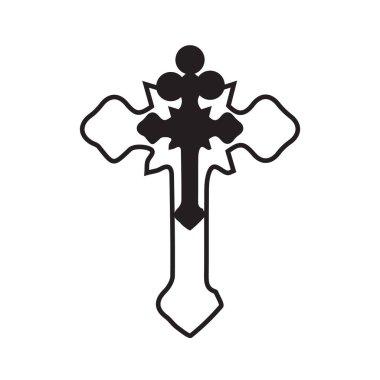 Beyaz arkaplanda Hıristiyanlığın sembolü olarak çapraz geçiş