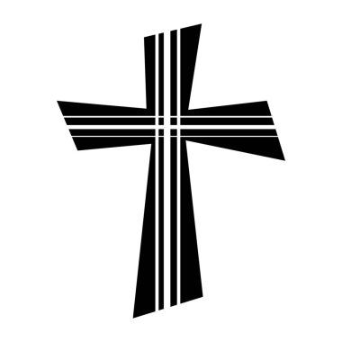 Beyaz arkaplanda Hıristiyanlığın sembolü olarak çapraz geçiş
