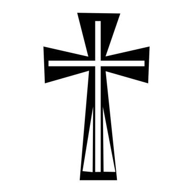 Beyaz arkaplanda Hıristiyanlığın sembolü olarak çapraz geçiş