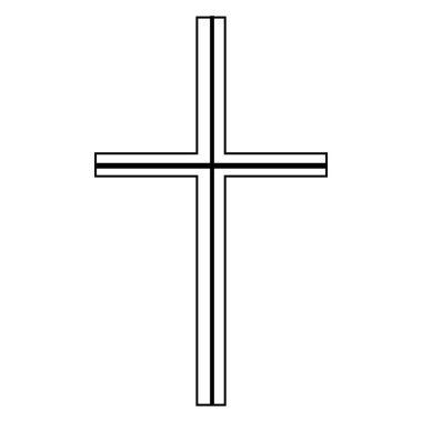 Beyaz arkaplanda Hıristiyanlığın sembolü olarak çapraz geçiş
