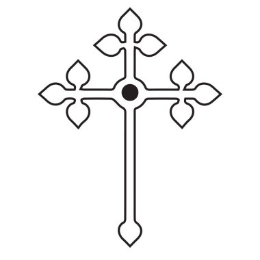 Beyaz arkaplanda Hıristiyanlığın sembolü olarak çapraz geçiş