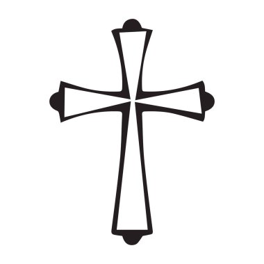 Beyaz arkaplanda Hıristiyanlığın sembolü olarak çapraz geçiş