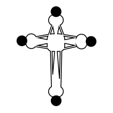 Beyaz arkaplanda Hıristiyanlığın sembolü olarak çapraz geçiş