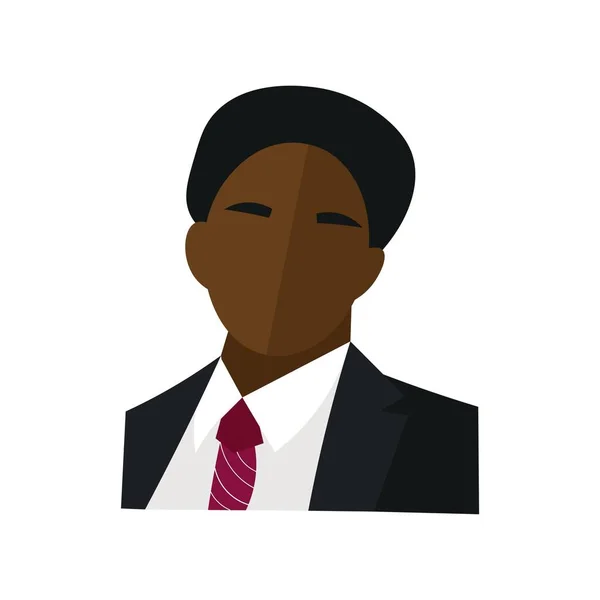 Homme Affaires Afro Américain Élégant Sur Fond Blanc — Image vectorielle
