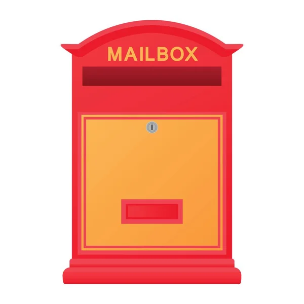 白地に赤のメールボックス — ストックベクタ