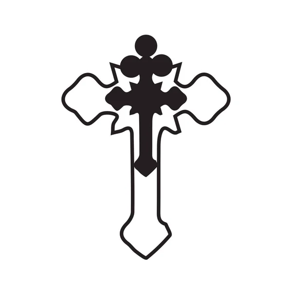 Σταυρός Σύμβολο Του Χριστιανισμού Λευκό Φόντο — Διανυσματικό Αρχείο