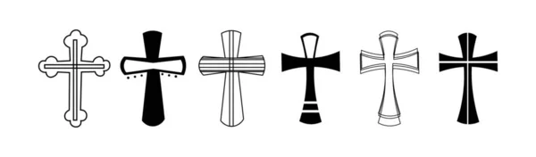Ensemble Croix Sur Fond Blanc — Image vectorielle