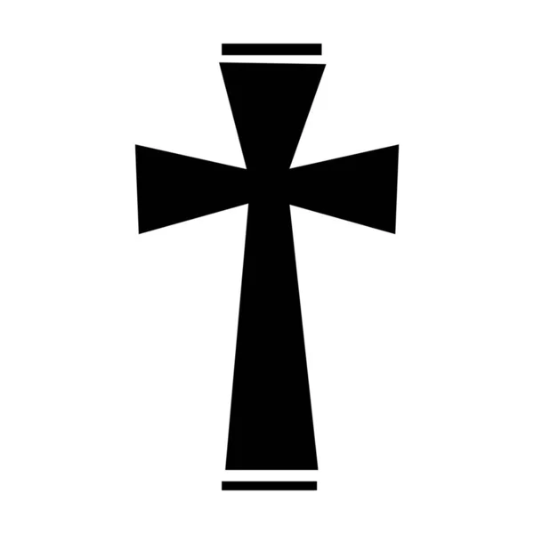 Croix Comme Symbole Christianisme Sur Fond Blanc — Image vectorielle