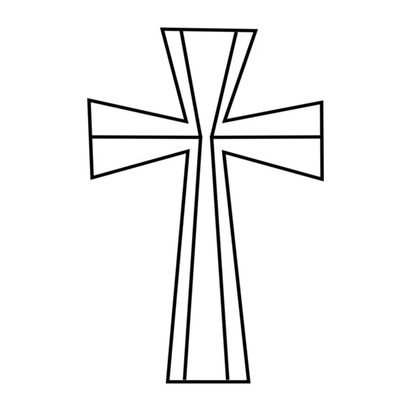 Cross Symbol Christianity White Background — Stock Vector