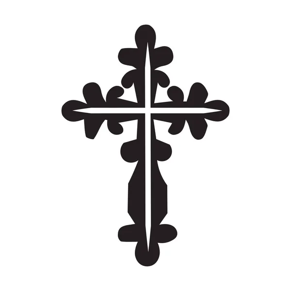 Крест Символ Христианства Белом Фоне — стоковый вектор