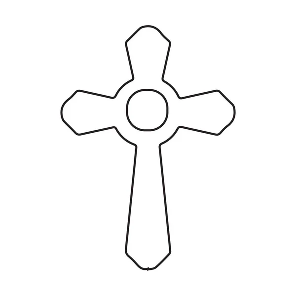 Korset Som Symbol För Kristendomen Vit Bakgrund — Stock vektor