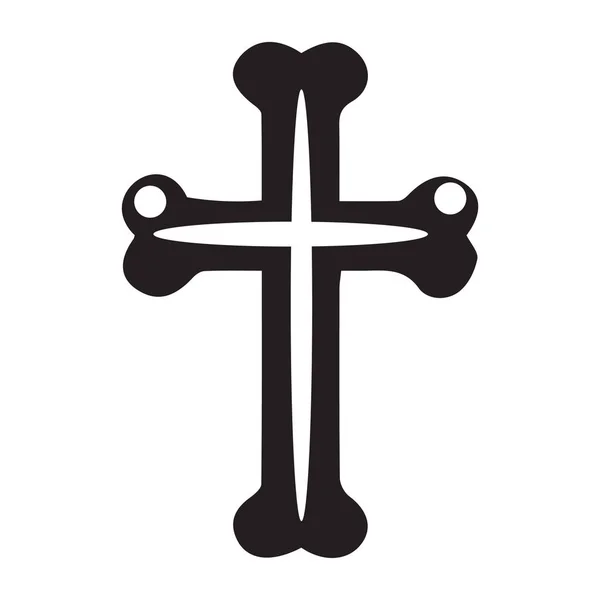 Croix Comme Symbole Christianisme Sur Fond Blanc — Image vectorielle