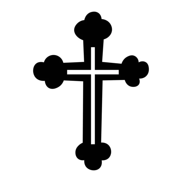 十字架是白人背景下基督教的象征 — 图库矢量图片