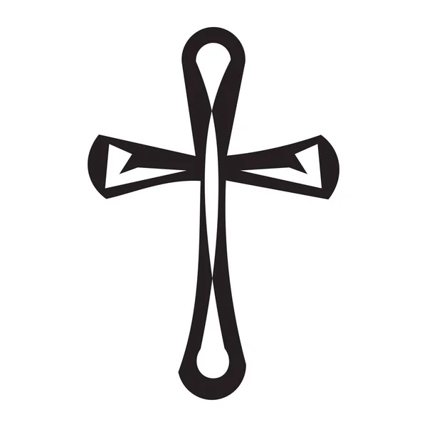 Cruz Como Símbolo Cristianismo Fundo Branco — Vetor de Stock