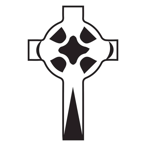 Cross Symbol Christianity White Background — Stock Vector