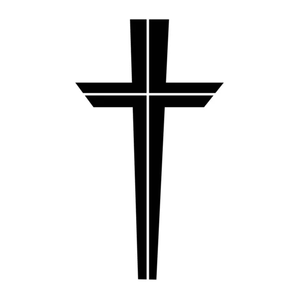 Cruz Como Símbolo Del Cristianismo Sobre Fondo Blanco — Vector de stock