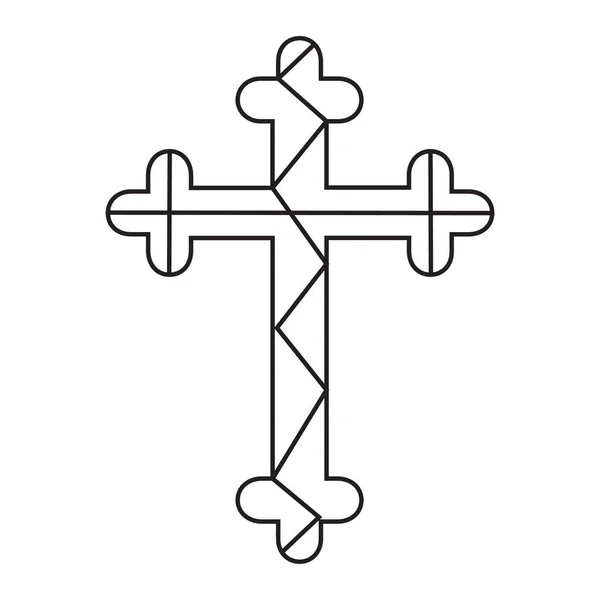 Cruz Como Símbolo Cristianismo Fundo Branco —  Vetores de Stock