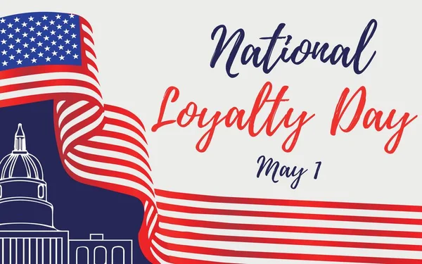 Affiche Voor Nationale Loyaliteitsdag Met Usa Vlag — Stockvector