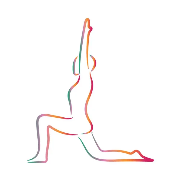 Silhouette Des Menschen Beim Yoga Auf Weißem Hintergrund — Stockvektor