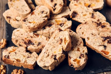 Lezzetli kurabiyeli pano, yakın plan.