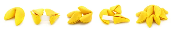 Set Tasty Fortune Cookies Isolated White — Stock Photo, Image