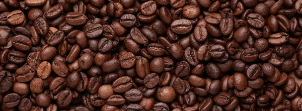 Closeup View Roasted Coffee Beans Background — Stock Photo, Image