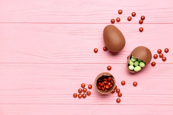 초콜릿 부활절 분홍색 — 스톡 사진