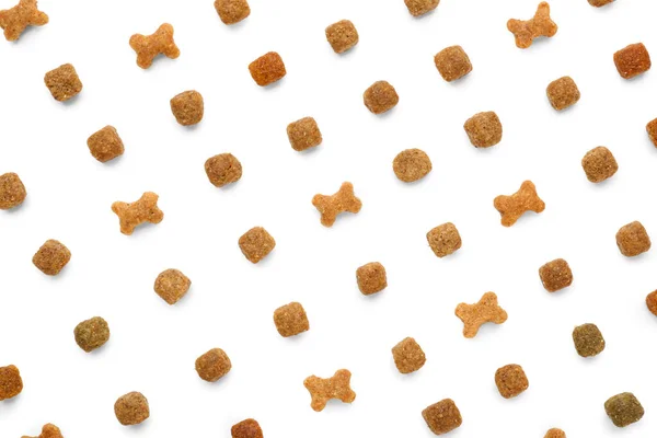 Composition Dry Pet Food White Background — Stock Photo, Image