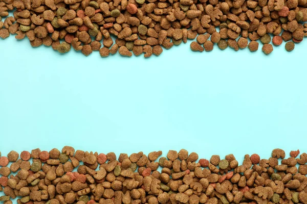 Dry Pet Food Color Background Closeup — Stock Photo, Image